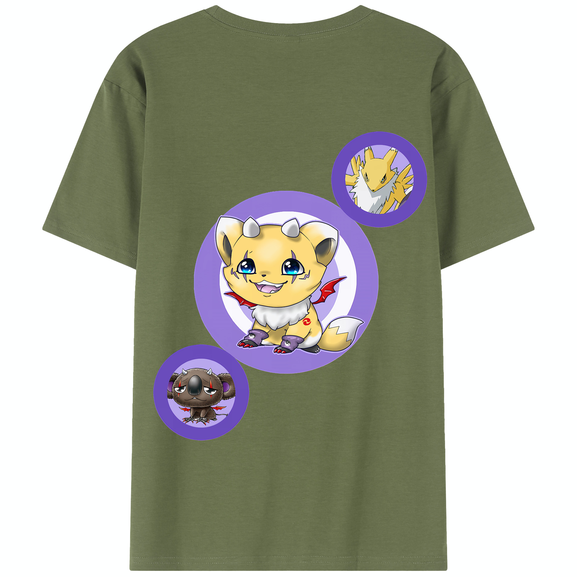（画像用） Digimon デジタルモンスター/デジモン 綿100％半袖Tシャツ（背面プリント）